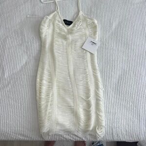 Animari Santorini Looped Mini Dress in‎ off-white NWT
